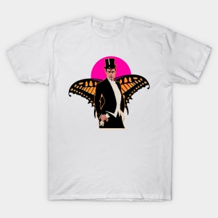 Boy with butterfly wings is chic and smokes cigarettes T-Shirt